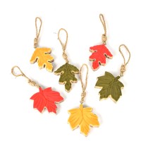 Holz-Blatt,7x2x9cm,2Mod/3Farb sort rot, grün, gelb Emaille Holz-Blatt,7x2x9cm,2Mod/3Farb sort rot, grün, gelb Emaille