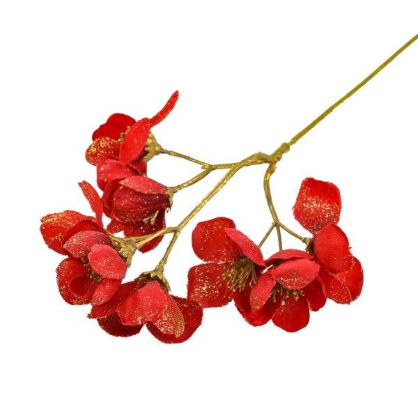 Apfelblüten-Pick, rot-gold, 30cm