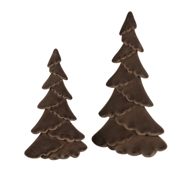 Tannenbaum, Kunststoff, beflockt nussbraun
