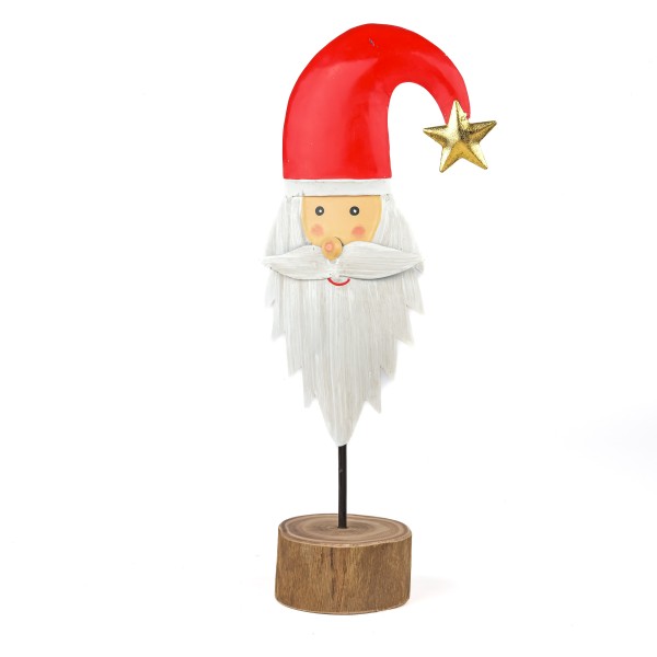 Nikolaus auf Holzbase,14x8x34cm, Metall