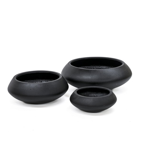 Creastone Deko-Schale rund granit, sandblasted black