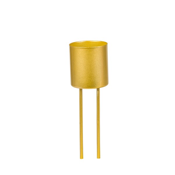 Spitzkerzenhalter Dia 4,0 x Höhe 14,5 cm zum Stecken, gold Metall