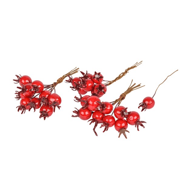 Hagebutten-Pick, 10 cm, rot Btl./3 Bund