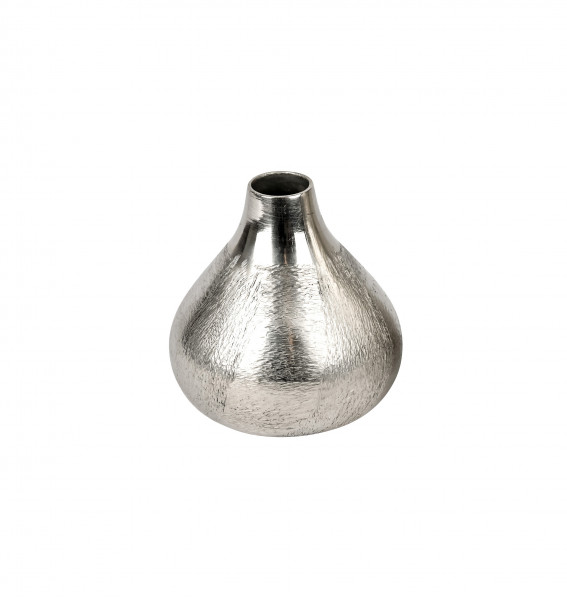 Metall Vase Jasmin, gekratzte Oberfläche , silber