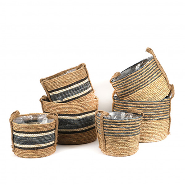 Schilfgras Korb mit Griffen Set/3 natur u