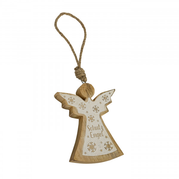 Holz-Schutzengel Shiro, zum hängen, natur-weiß, 12x10x1,5cm
