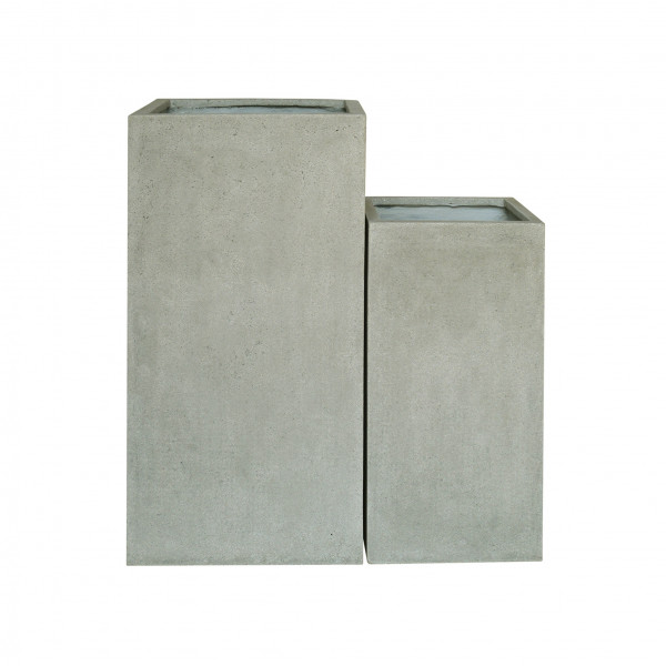 Creastone Vase, quadratisch grau
