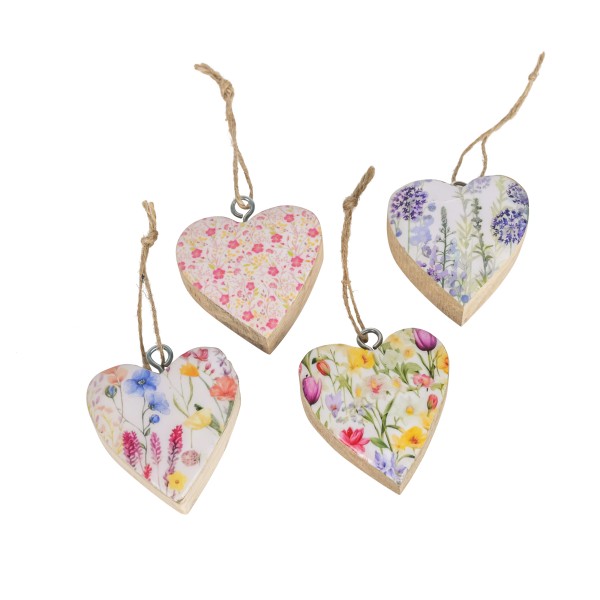 Holz-Herz im Glassgefäß,VE=40 Stk, 4Motive sort