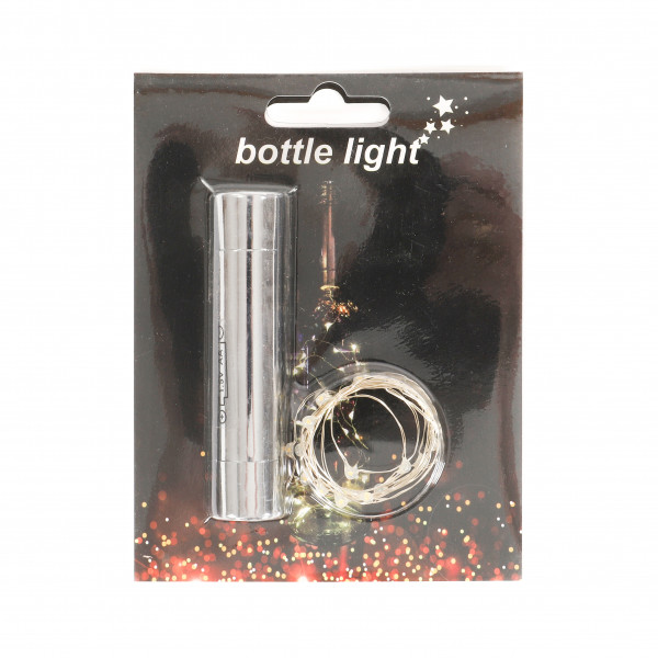 Flaschenlicht 20 LED 14,8x11,2 cm silber