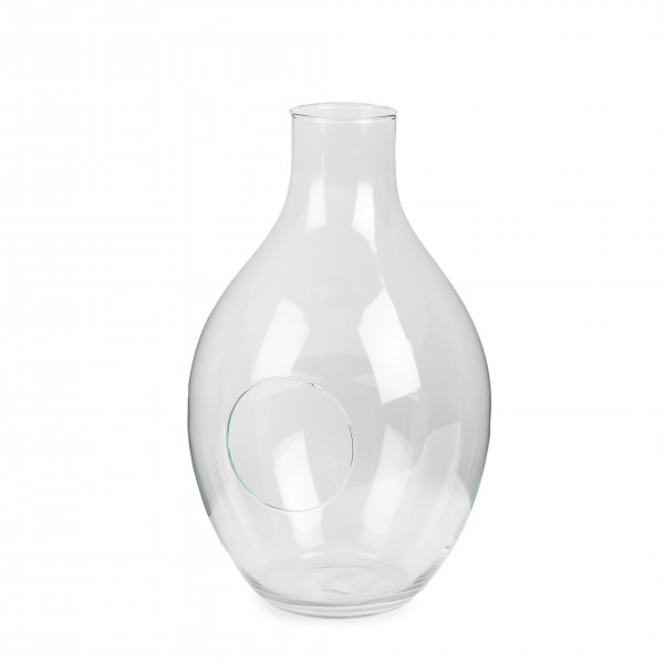 Bauchige Glasflasche mit Öffung zum Bepflanzen H 37 cm D 23cm klar