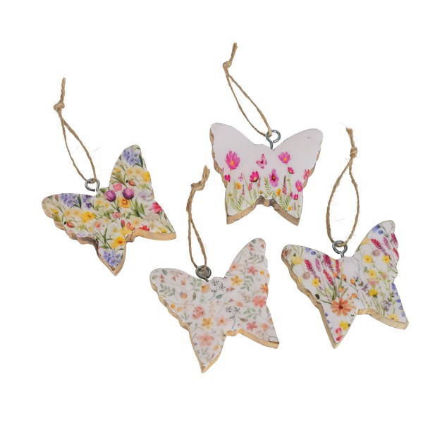 Holz-Schmetterl im Glassgefäß,VE=40 Stk, 4Motive sort