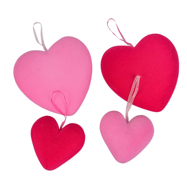 Herz, Kunststoff beflockt,bauchig