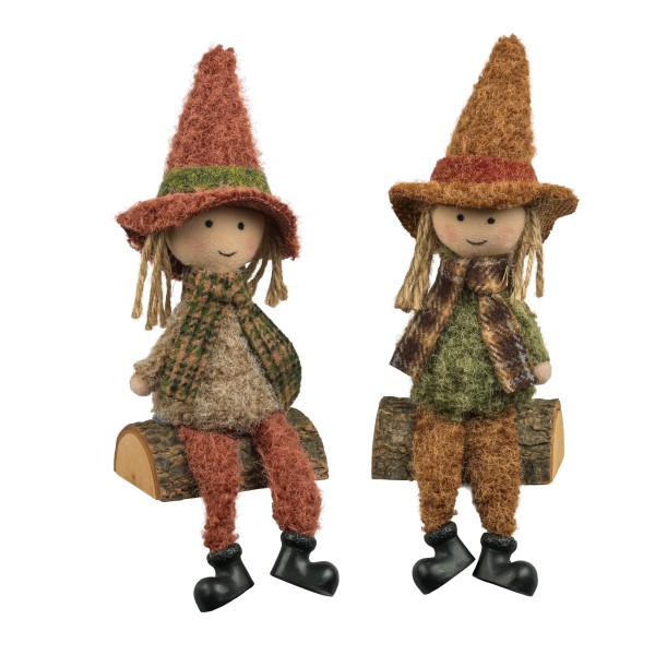 Deko Figur Filz-Vogelscheuche 2 Modelle sortiert 7x5x16.5cm