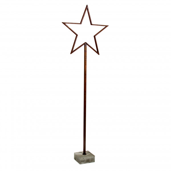 Metall Stern Astro mit Beton fuß 160 cm Rost
