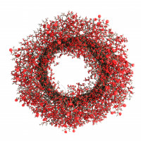 Beerenkranz, rot, 50 cm auf Salimbasis Beerenkranz, rot, 50 cm auf Salimbasis