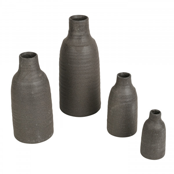 Keramik-Flasche Nadja Sandglasur anthrazit
