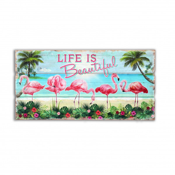Wandbild Flamingo-Familie , 40x80x1.8 xm