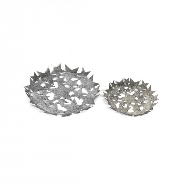 Metall-Teller rund, Sternenoptik, gold