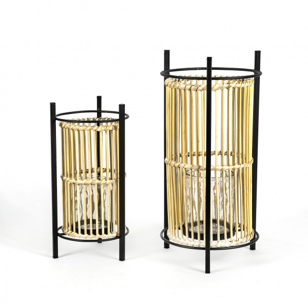 Metall-Rattan Windlicht Tokio