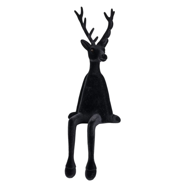 Kantenhocker Hirsch,Kunststoff, beflockt schwarz, 56 cm