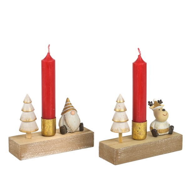 Kerzenhalter Niko Rentier gold weiß 2 Modelle sortiert 13 x 7 x 4,5