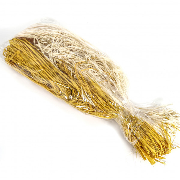 Raffia Kombination 300 gr. weiß-gelb 51/05