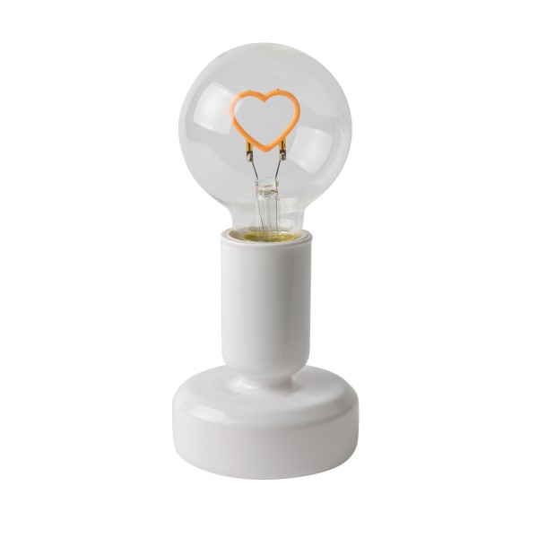 LED Herz Tischlampe,10x7cm,weiß , timer