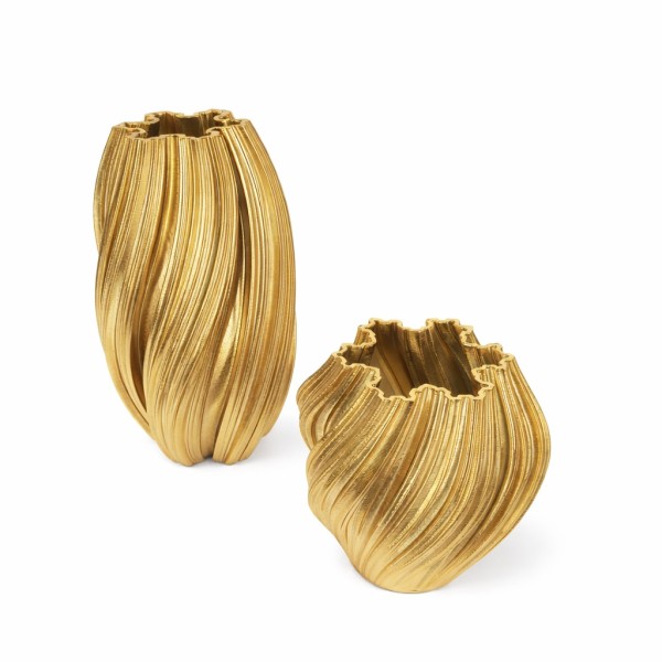 Keramik Vase Turin gedreht,3D print -verfahren, gold