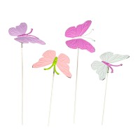 Schmetterling Rimini , Metall, am Stab 4 Farben sort., 8x10x26 cm Schmetterling Rimini , Metall, am Stab 4 Farben sort., 8x10x26 cm