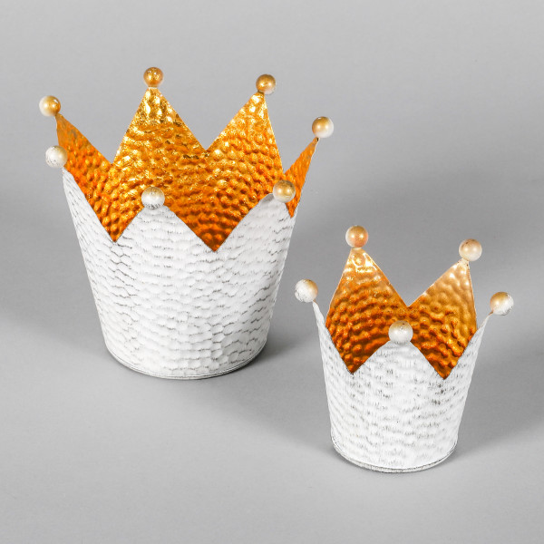 Krone Kirana , Metall, weiß-gold