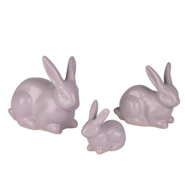Keramik-Hase liegend,15x8xH.12,5 cm soft-lavendel