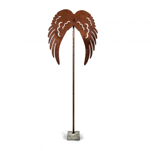 Doppelengelflügel a.Betonfuß, ,175 cm rost,Metall