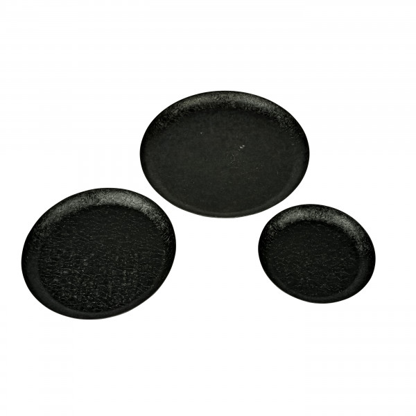 Metall Teller rund mit Struktur,schwarz