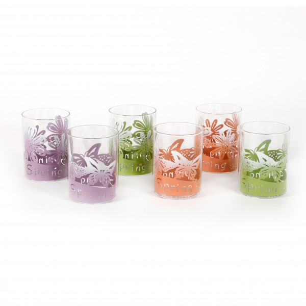 Windlicht Fresco Glas-Metall, 2 Mod., 9x12 cm