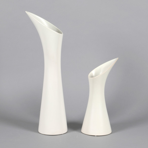 Keramik Vase Calla-Design matt weiß glasiert