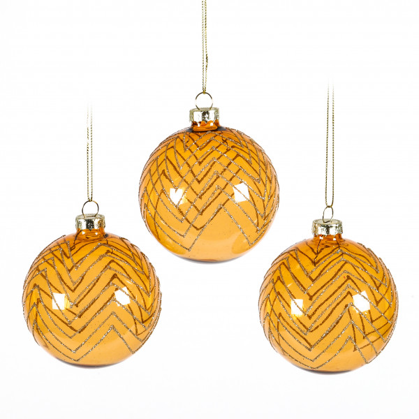 Baumschmuck Gitternetz , Glas gold, 8 cm, transparent-glitter