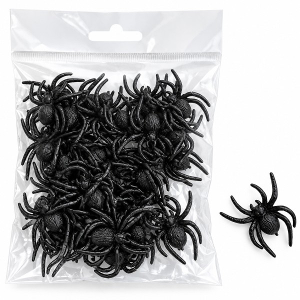 Spinnen z.streuen, 30x40mm, schwarz Btl/32 St.