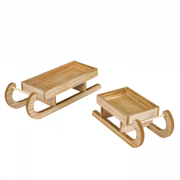Deko-Schlitten, Holz, natur