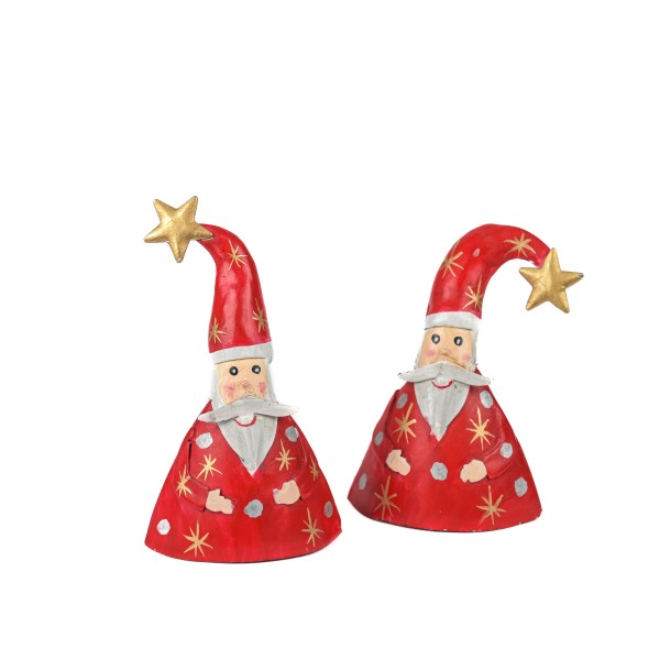 Nikolaus,stehend, 2 Mod/sort, 6x4x7cm, Metall