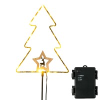 Baum, Metall, 20x26x90 cm, schwarz, am Stab, LED, outdoor ohne Batt. Baum, Metall, 20x26x90 cm, schwarz, am Stab, LED, outdoor ohne Batt.