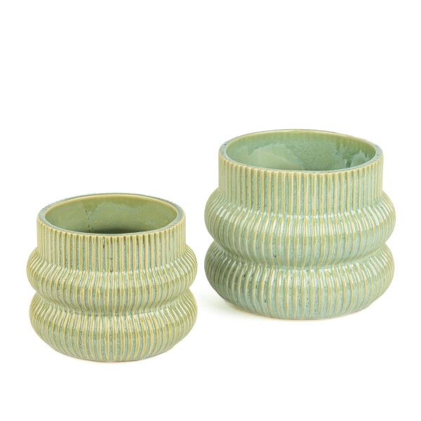 Keramik Orchideen-Topf, gewellt