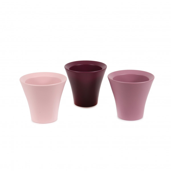 Keramik-Orchideentopf Luana, 15cm,3 farb sortiert, pflaume/rosa/mauve matt