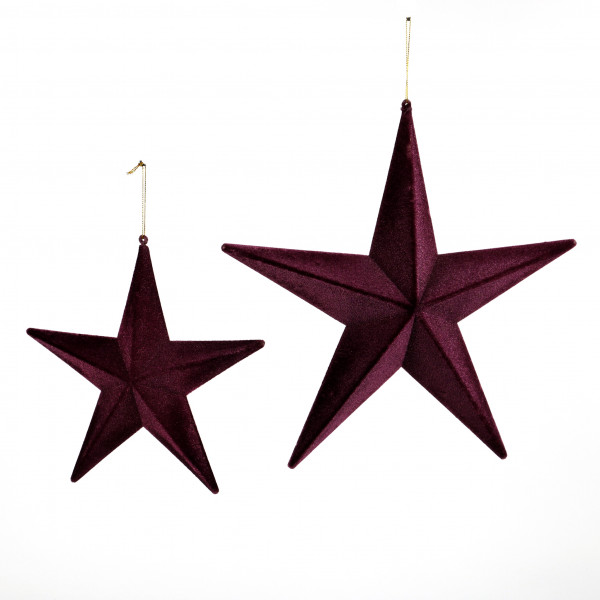 Stern zum hängen, beflockt, purple