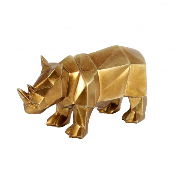 Poly Deko Rhinoceros Origami gold 29.5x12x15 cm