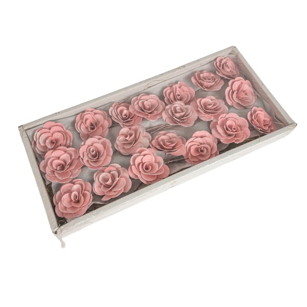Deco Palm Rose 8cm rose froste d(Fensterkartonx20 St.)