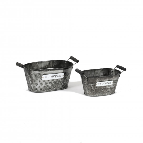 Zink-Jardiniere Bubble , mit Griffen