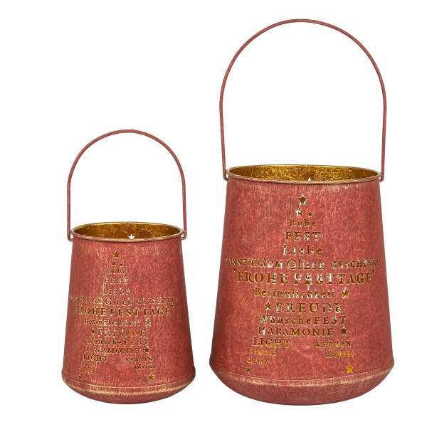 Laterne Stern-Motiv, Ruhe Fest Liebe rot-gold