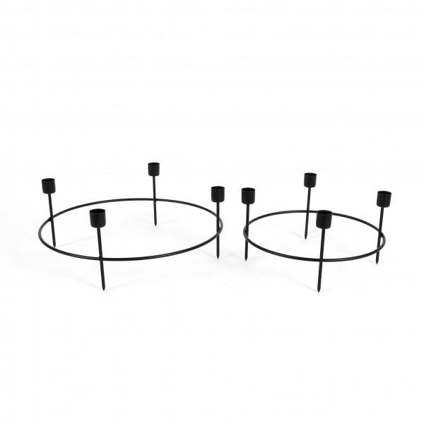 Kranzring für Spitzkerzen schwarz