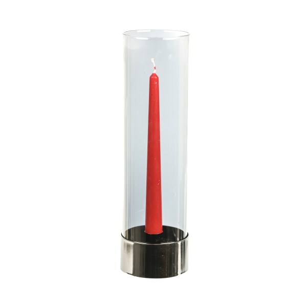 Kerzenhalter Zylinder, anthrazit mit Magnet für Spitzkerzen, 9 x 31 cm