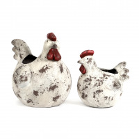 Magnesia Pflanz-Hahn Tilo 36x29x37cm, weiß antik Magnesia Pflanz-Hahn Tilo 36x29x37cm, weiß antik